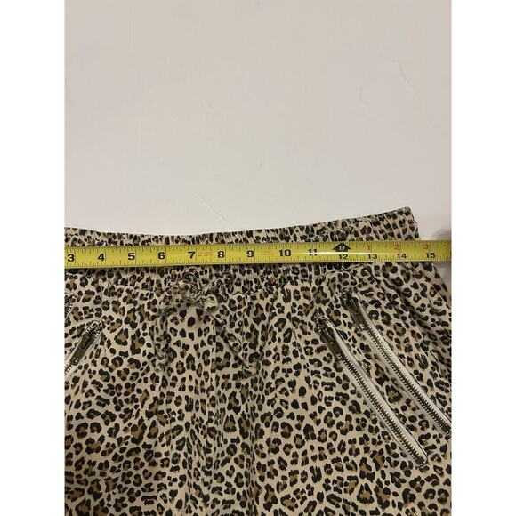 Bandit And The Babe Medium Leopard Joggers Zipper Accents 100% Cotton Drawstring - Picture 9 of 12